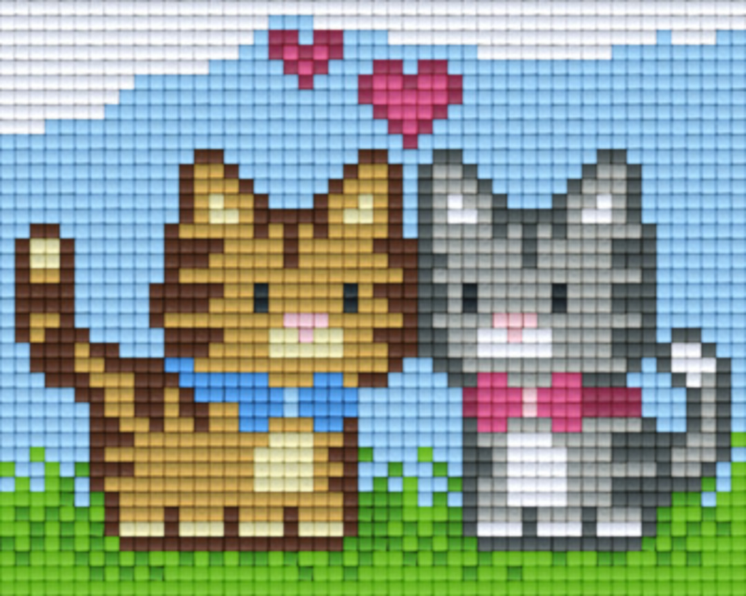 Cats In Love One [1] Baseplate PixelHobby Mini-mosaic Art Kits image 0